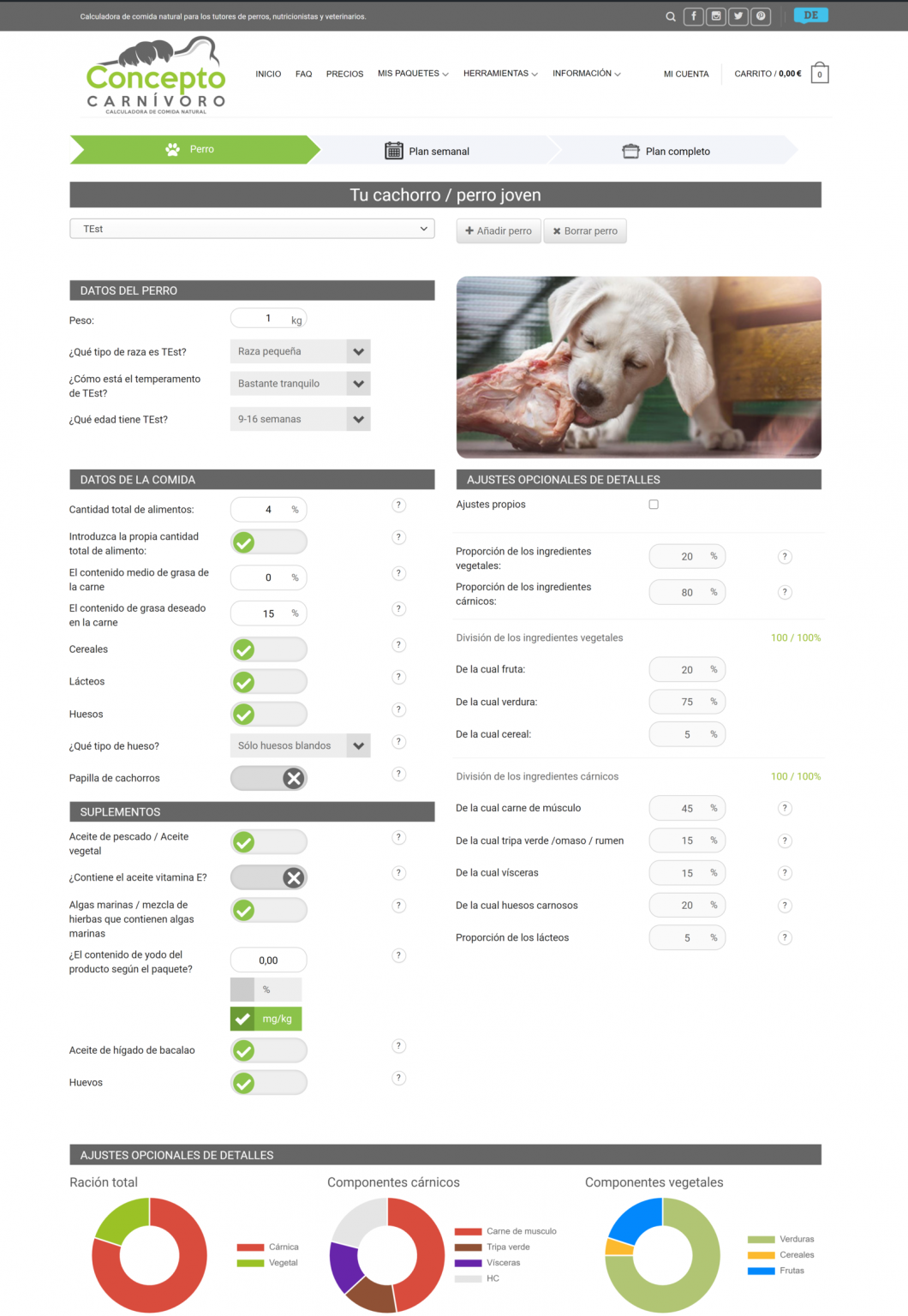 Calculadora Para Cachorros Y Perros Jovenes Concepto Carn voro