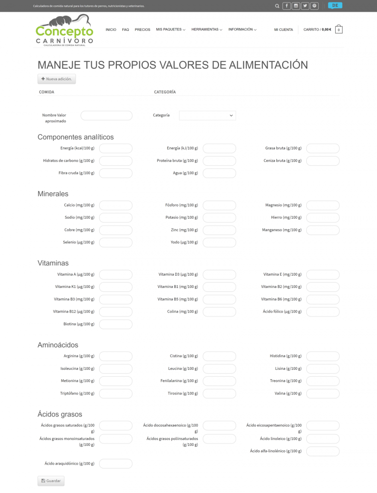 Calculadora Nutricional Para Perros Concepto Carn voro